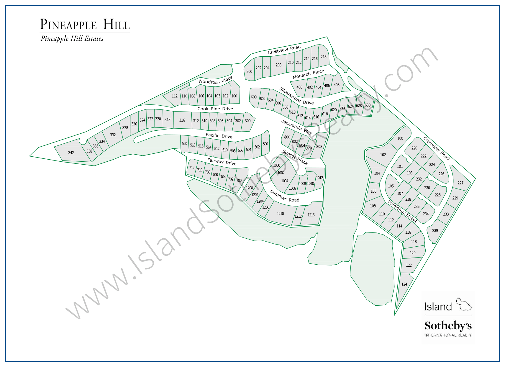 Map of Pineapple Hill Kapalua